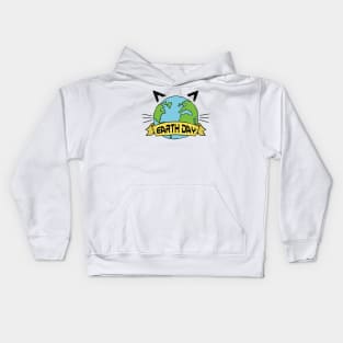 Cat Earth Day Kids Hoodie